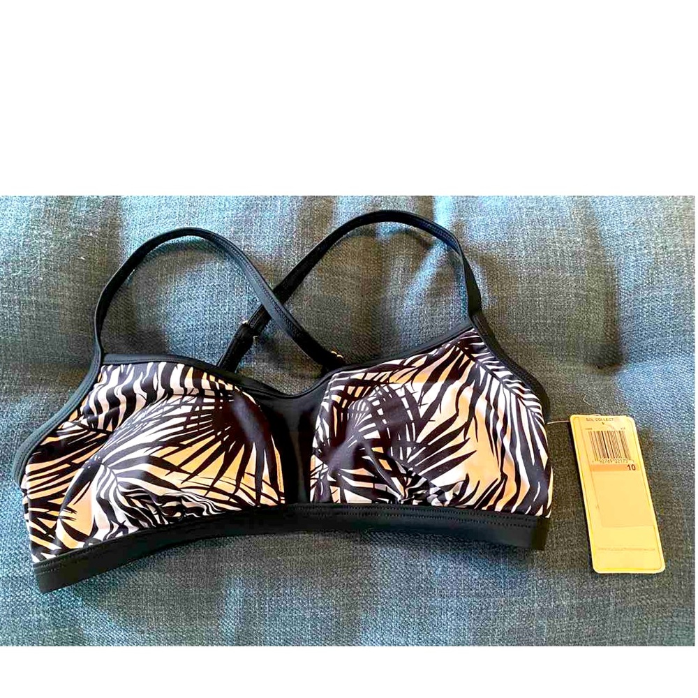 Sol Collective size 10/ M black & white bikini top